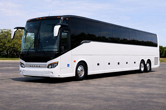 56-passenger charter bus available for charter in Champaign, IL